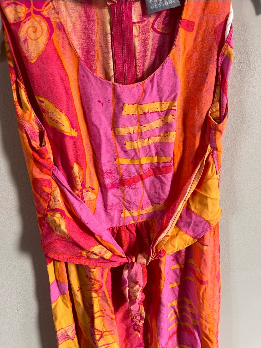 VTG Rabbit Rabbit Rabbit Designs Dress Sleeveless Abstract Tank Tropical SZ 4 P - Picture 3 of 8